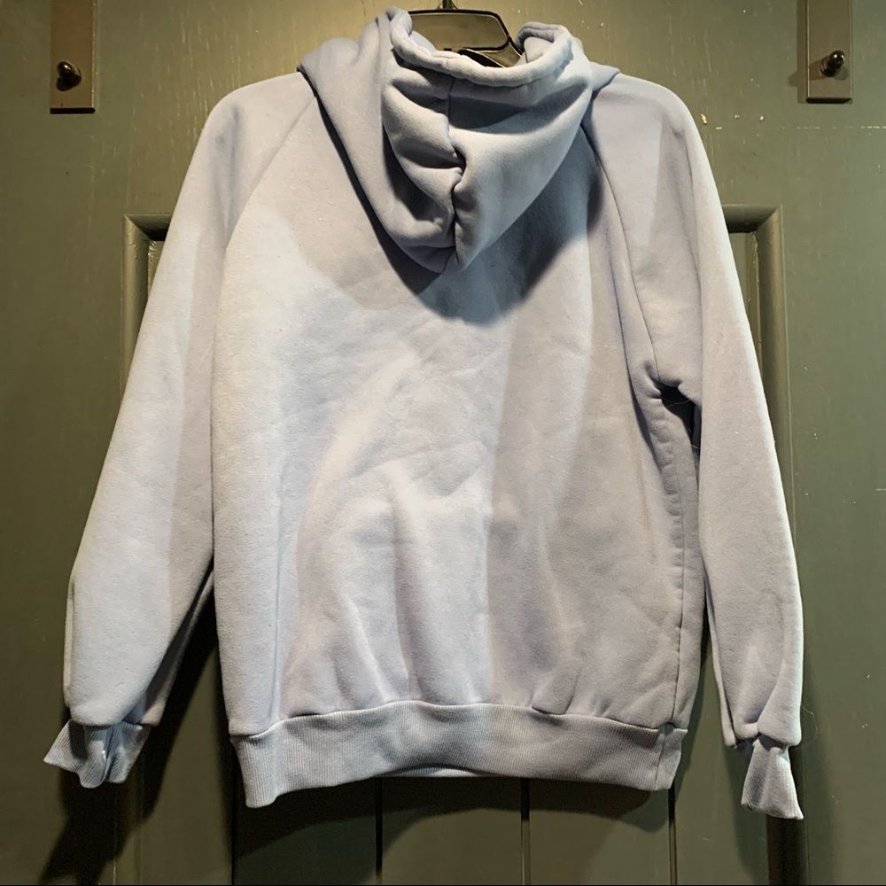 Shein Pale Blue Basic Essential Womens Polyester Hoodie View 4